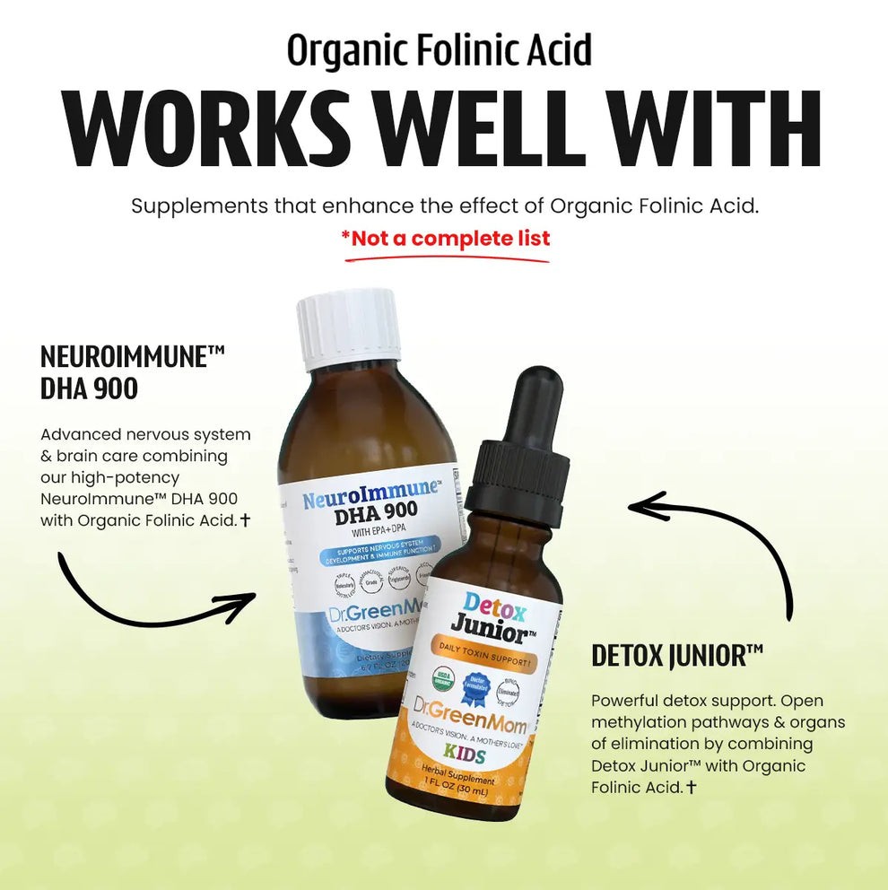 Dr GreenLife USDA Organic Folinic Acid – MTHFR-Friendly Folate 1 FL Oz / 30ml