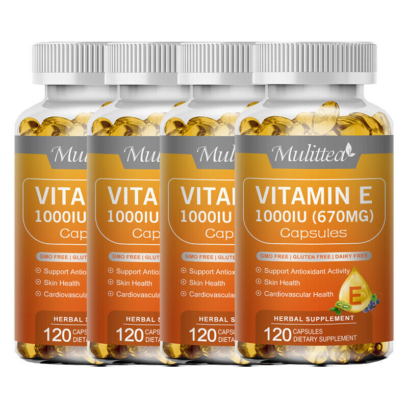 Vitamin E 1000IU 670MG Capsules(d-Alpha Tocopherol),Support Antioxidant & Immune