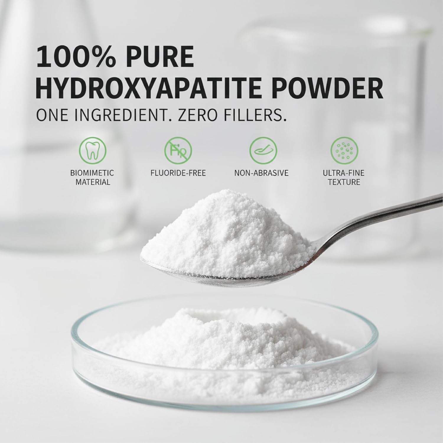Natural Microcrystalline Hydroxyapatite Powder – Fluoride-Free Tooth Powder 100g