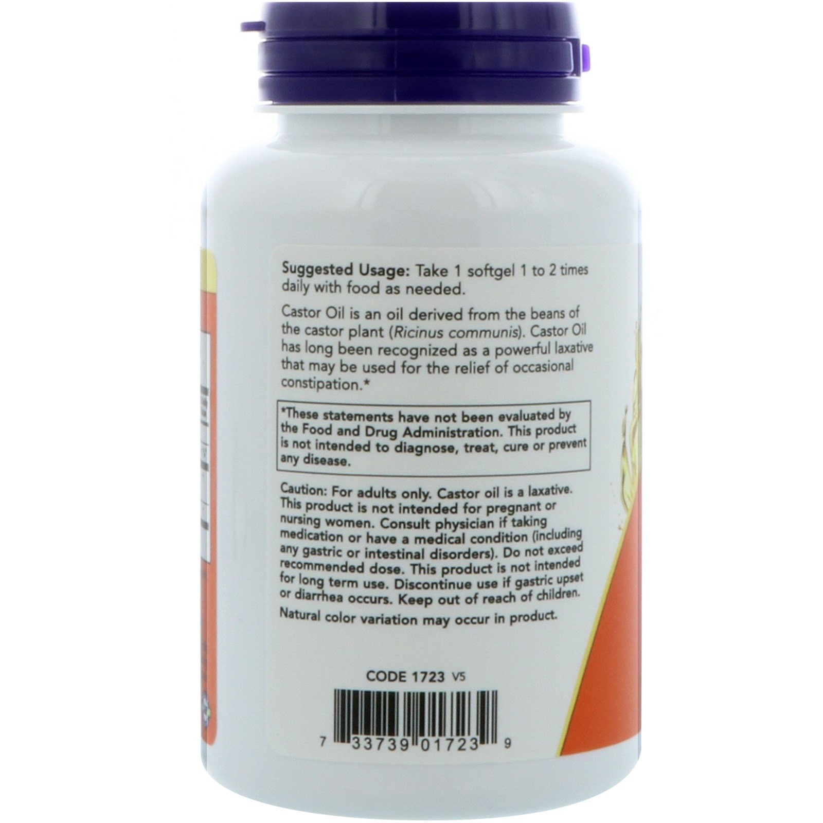 Castor Oil, 650 mg, 120 Softgels
