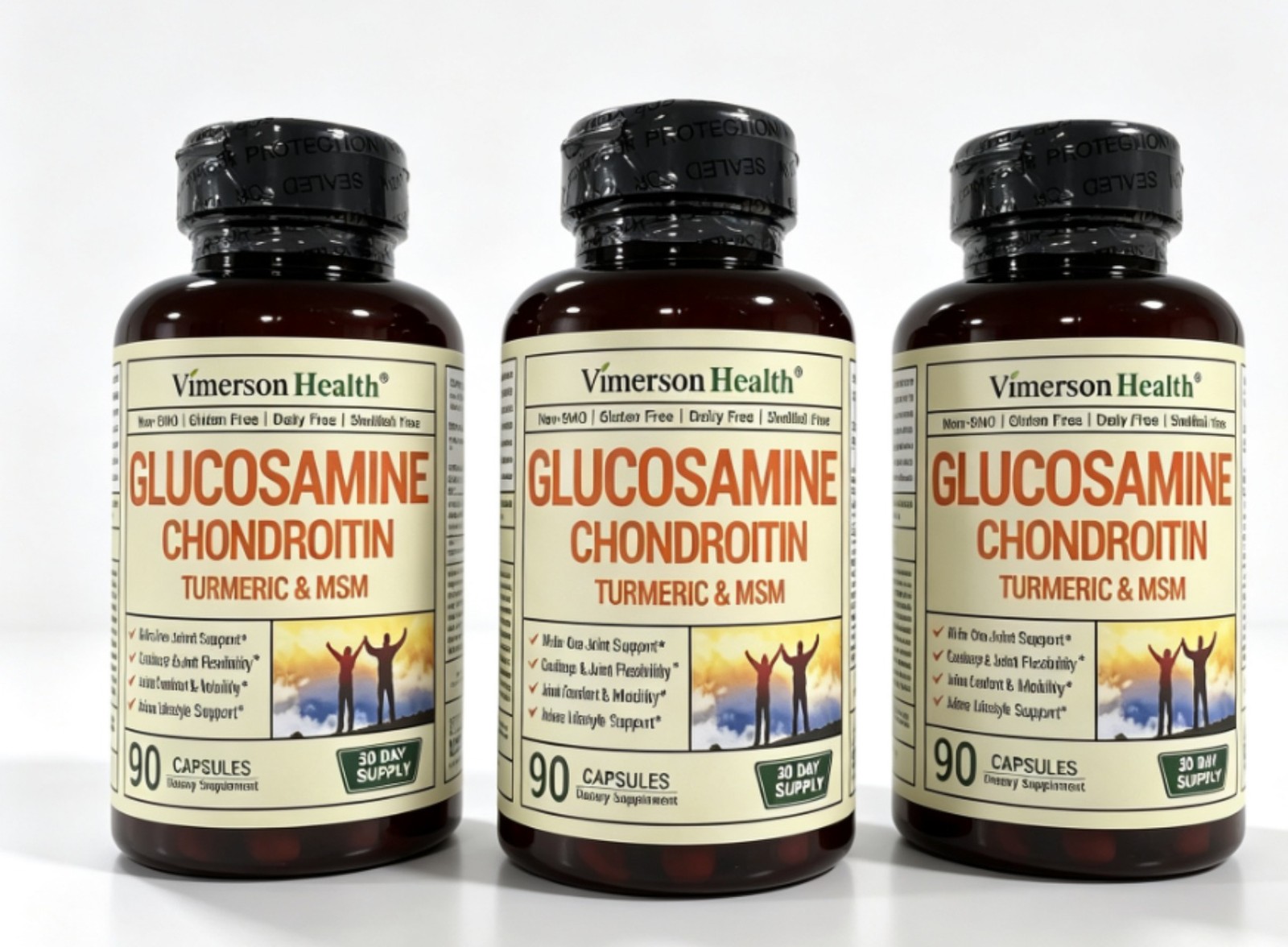 New Vimerson Health Glucosamine Chondroitin Turmeric MSM Dietary Supplement90Cap