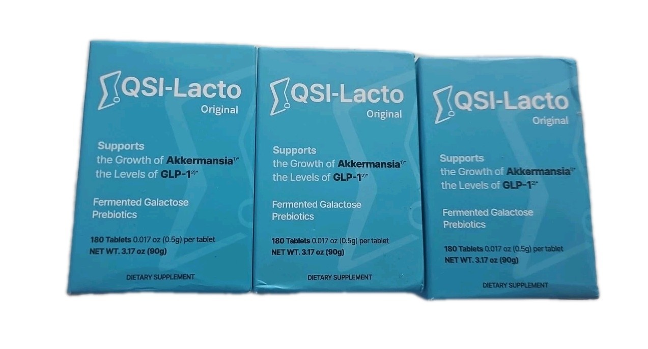 QSI-Lacto Original Prebiotic Supplement – 180 Tablets – New (3 Boxes)