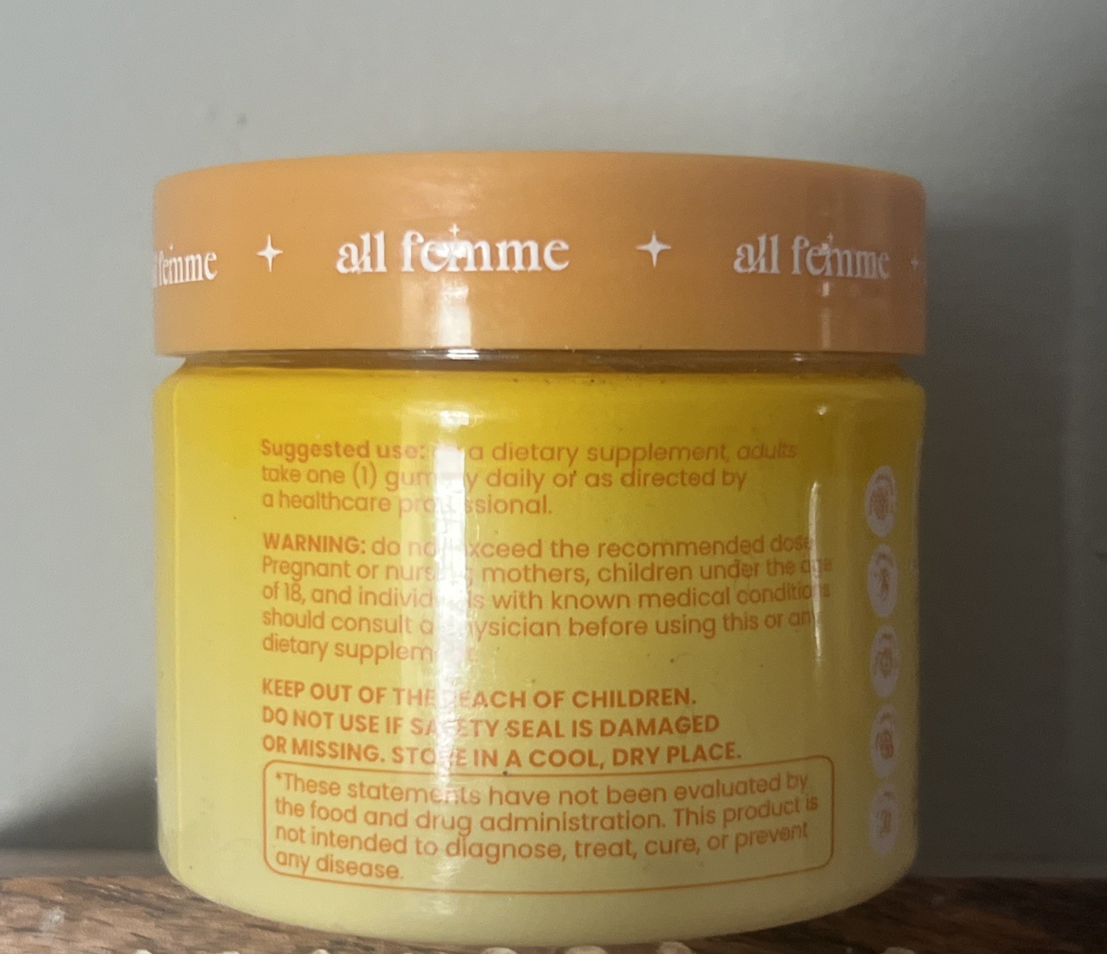ALLFEMME Flora+ Women’s Vaginal Support 30 Gummies Pineapple Exp 10/27 All Femme