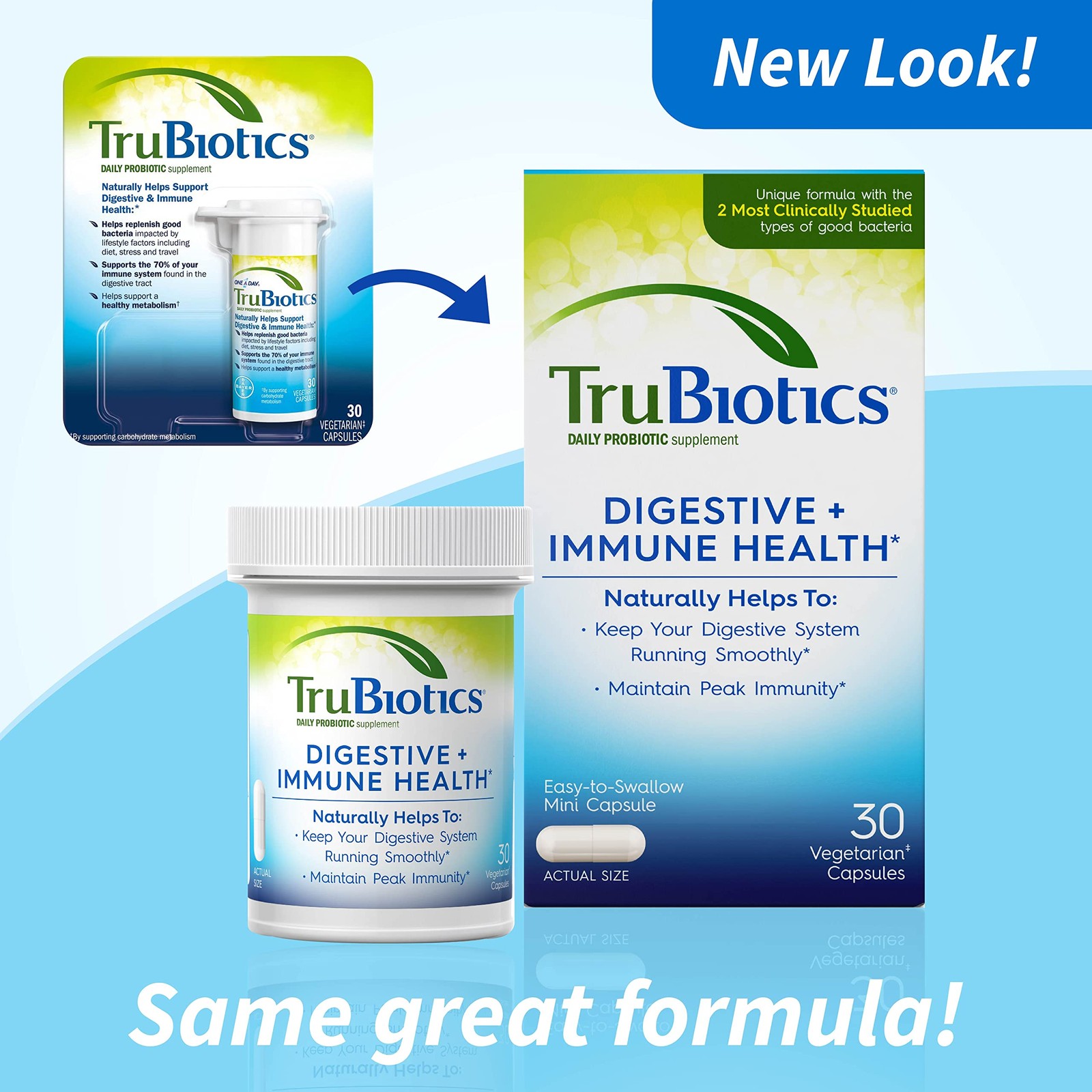Probiotics for Digestive Health, Immune Support, Gas Relief, 30 Capsules