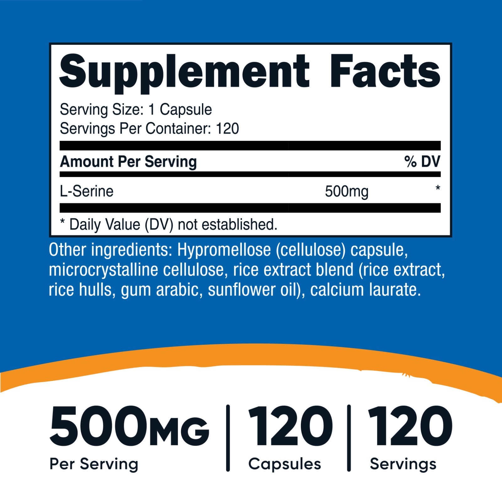 Nutricost L-Serine 500mg, 120 Capsules, 120 Servings – Non-GMO, Gluten Free