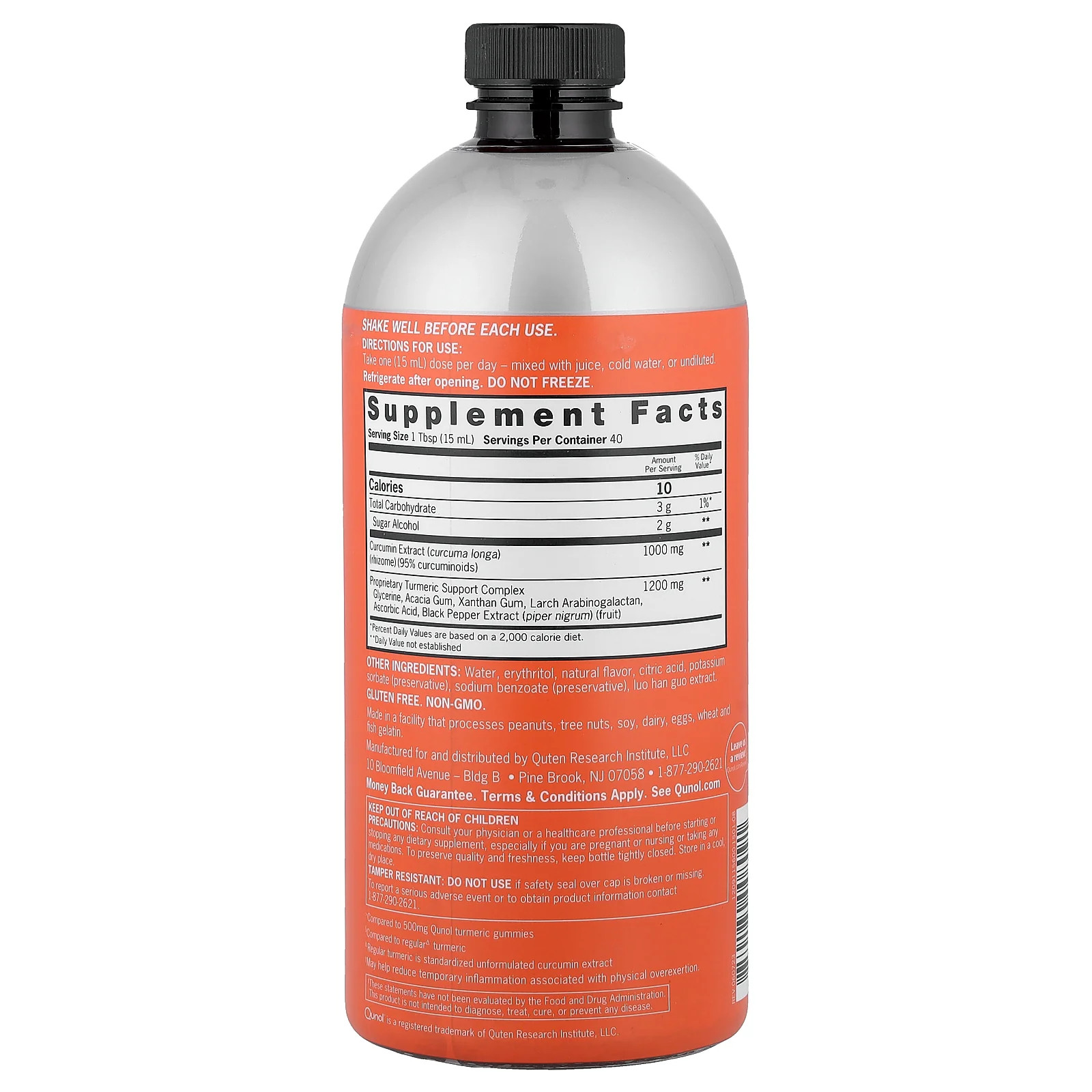 2 X Qunol, Liquid Turmeric, Tropical Orange, 20.3 fl oz (600 ml)