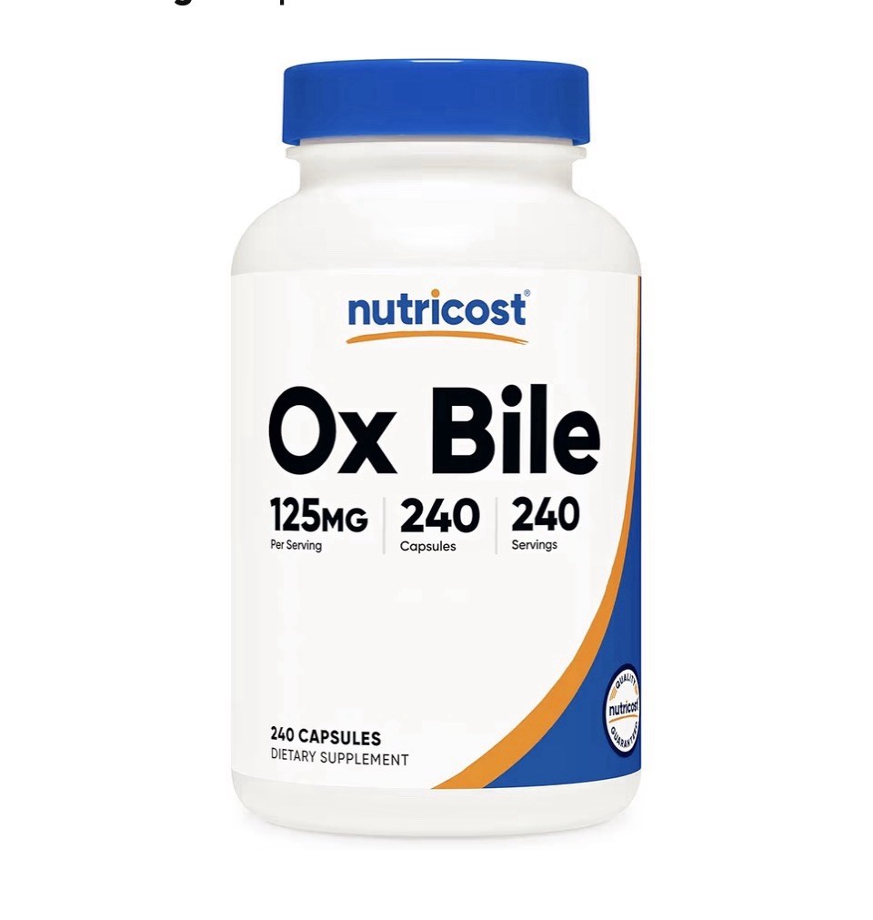 Ox Bile Capsules 240 Count 125 Mg by Nutricost Exp. 01/2028