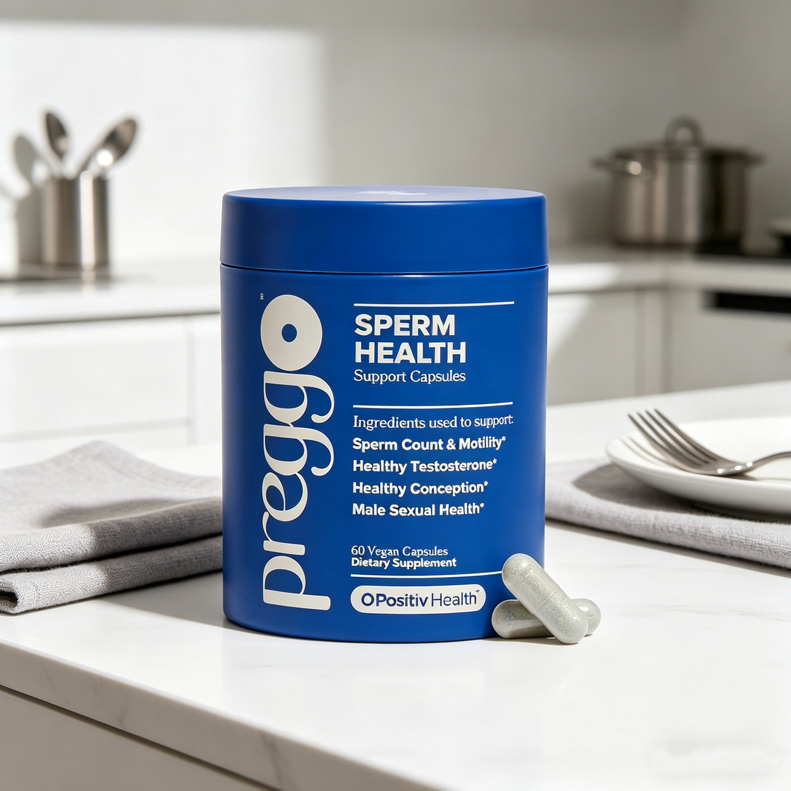 3 Pack PREGGO O-Positive Sperm Health Boost Capsules – 180 Count For Men