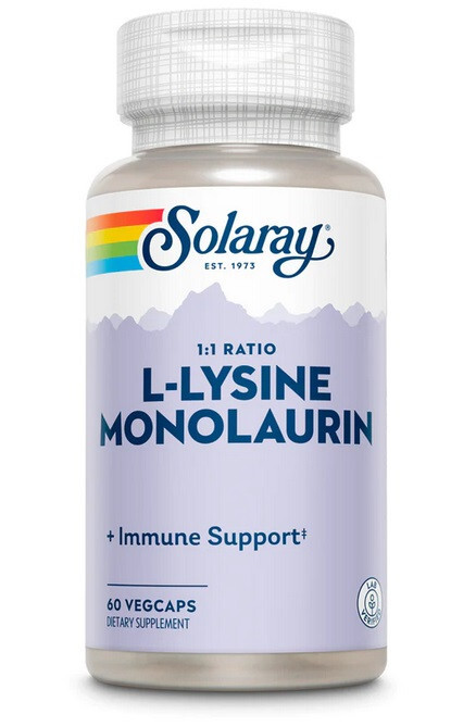 Solaray L-Lysine Monolaurin 1:1 Ratio 60 VegCap