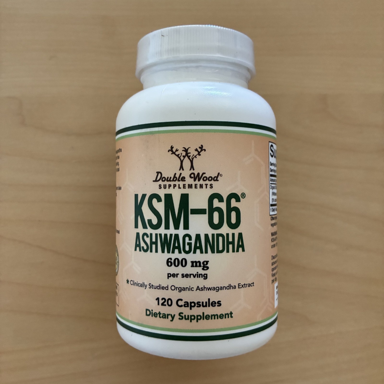Double Wood Supplements Ashwagandha KSM 66 Organic and Clinically Studied Extrac
