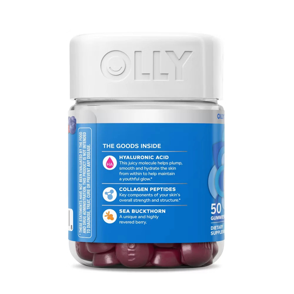 OLLY Glowing Skin Collagen Chewable Gummies – Berry – 50 ct | Exp: 10/2026+