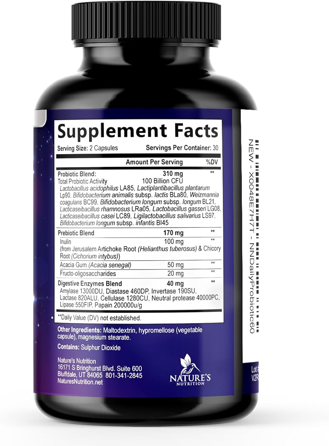 Daily Probiotic and Prebiotic Supplement 100 Billion CFU 10 Diverse Strains