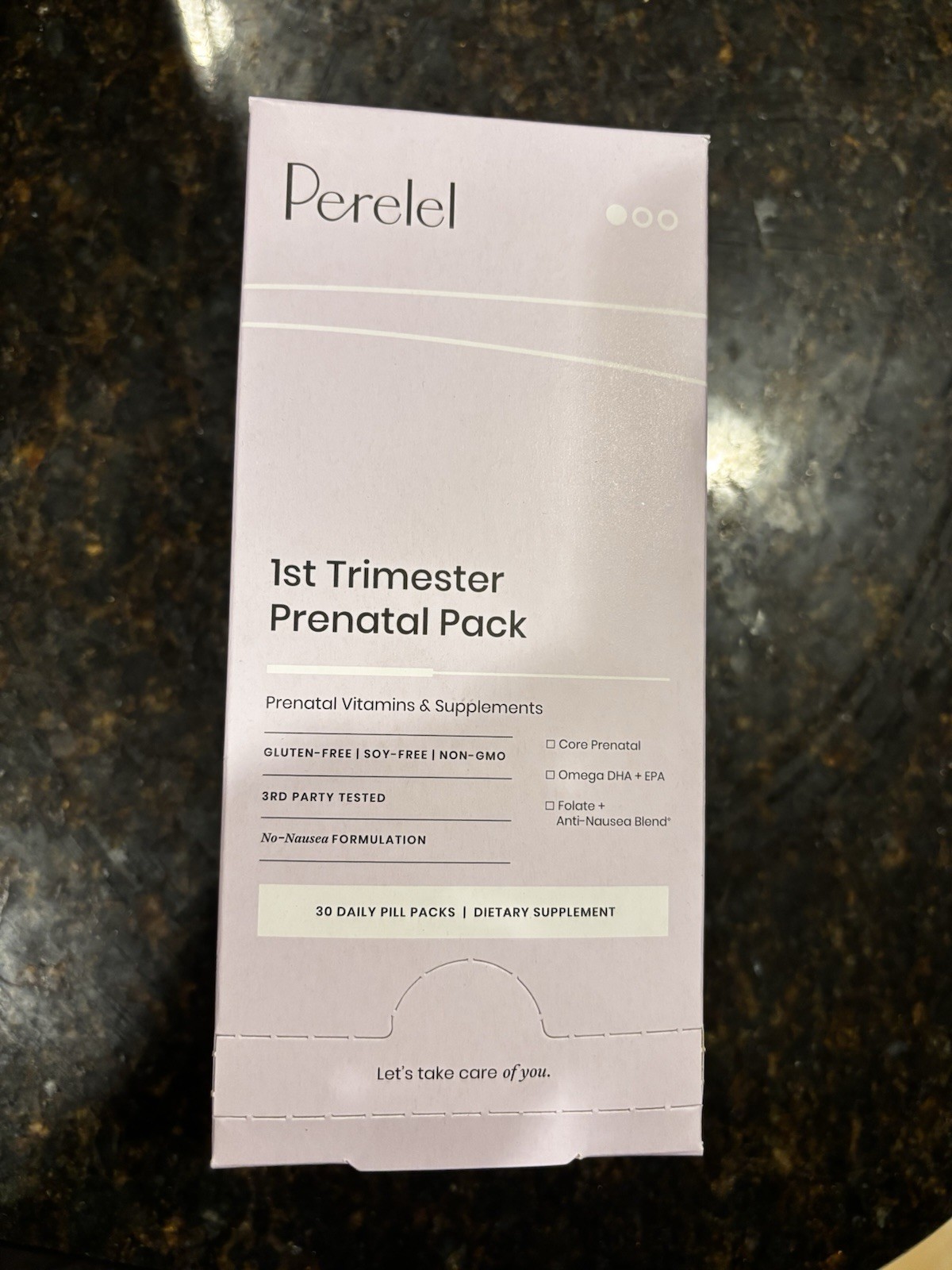 Perelel 1st Trimester Prenatal Support 30 Daily Pill Packs Box Exp 04/27