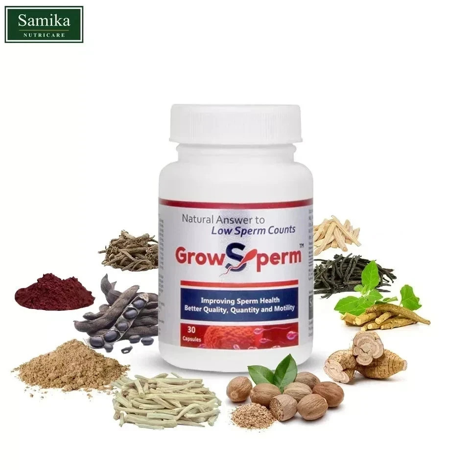 Grow Sperm Men Herbal Wellness Capsules Natural Vitality Support 30 Veg Capsules