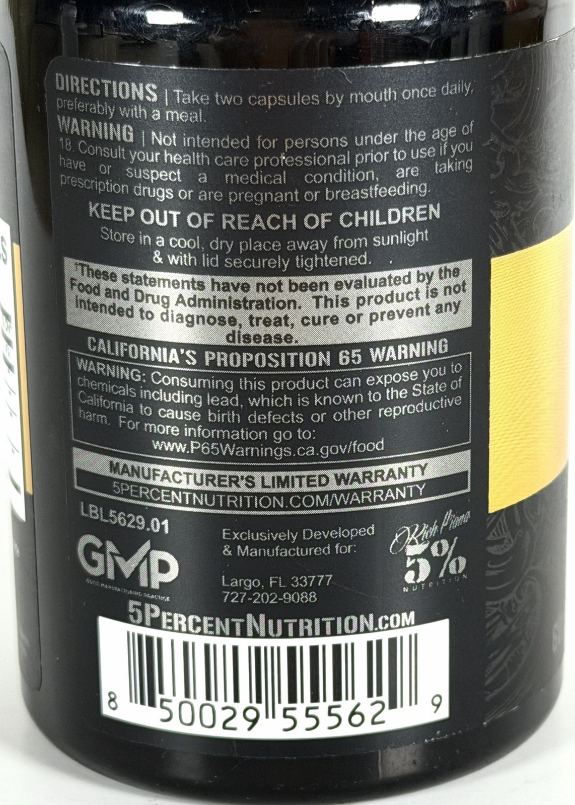 5% Nutrition DIM 60 Capsules w/ Calcium D-Glucarate Exp 07/2028