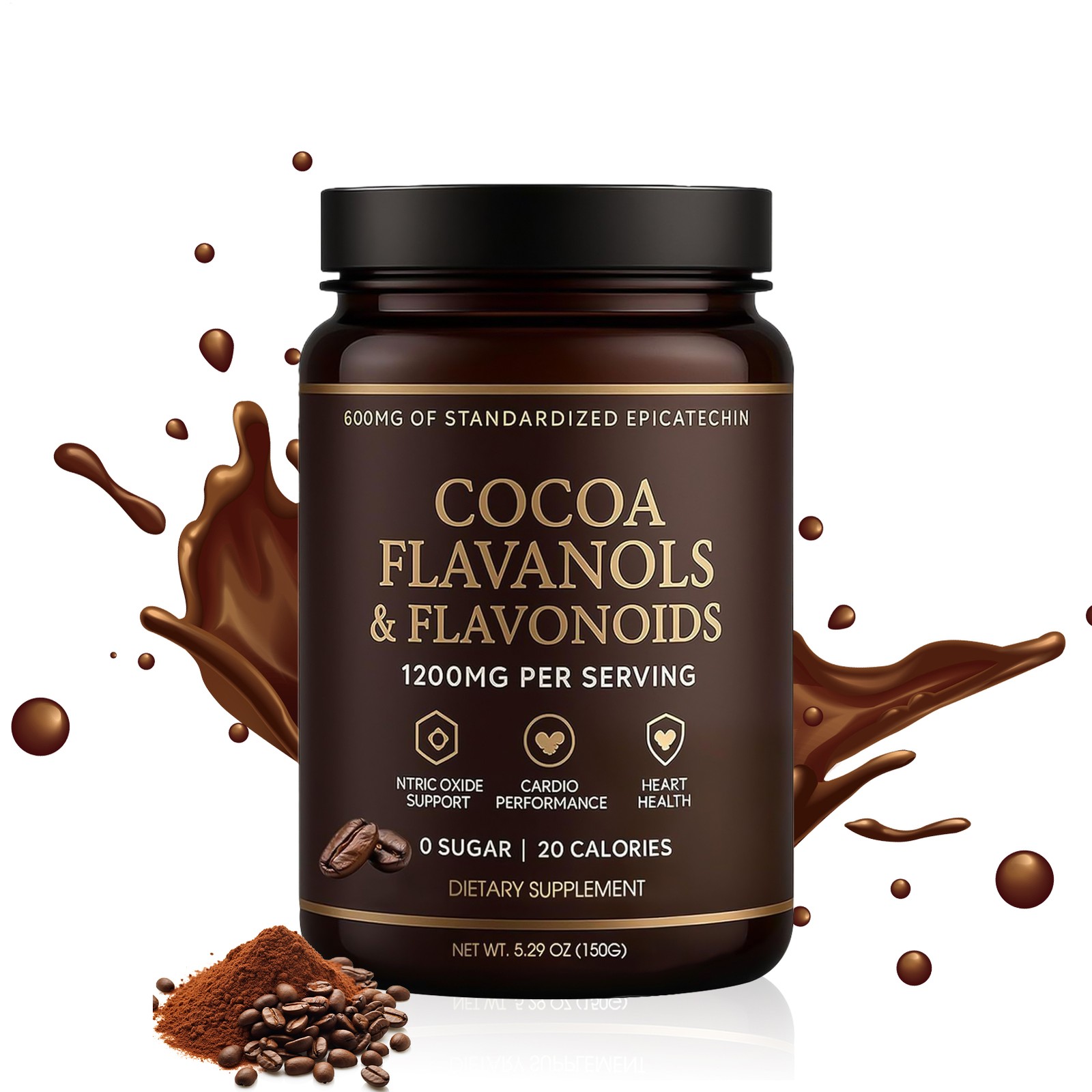 High Flavanol Cacao Powder – 1200Mg per Serving includes Cocoa Flavanols