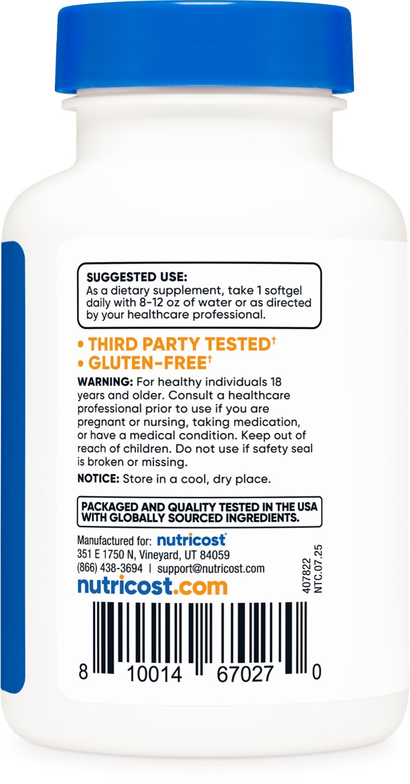 Nutricost Biotin (5,000mcg) in Coconut Oil 150 Softgels – Gluten Free, Non-GMO