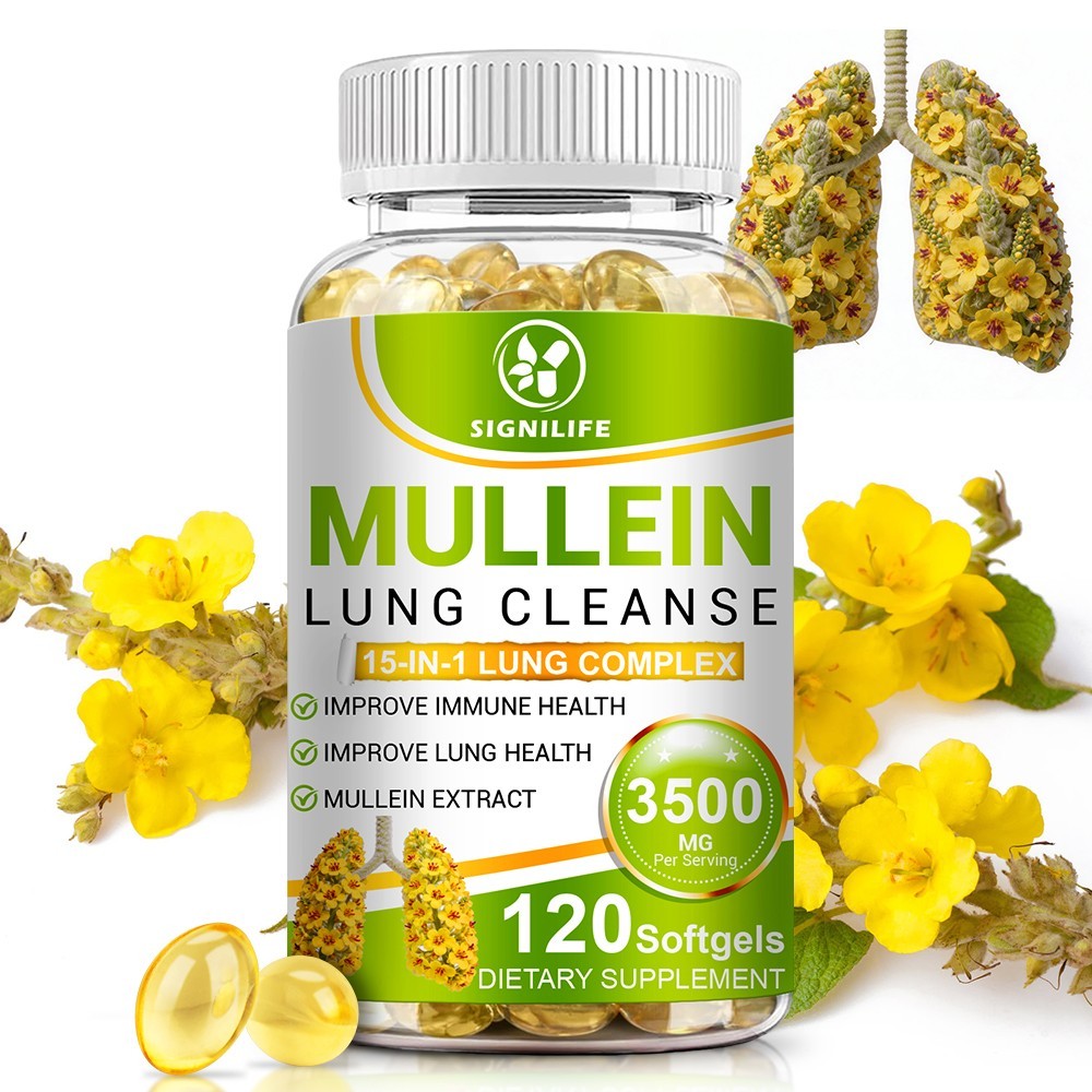 Mullein Leaf Capsules – Lung Cleanse & Cough Relief, Respiratory Health, Detox