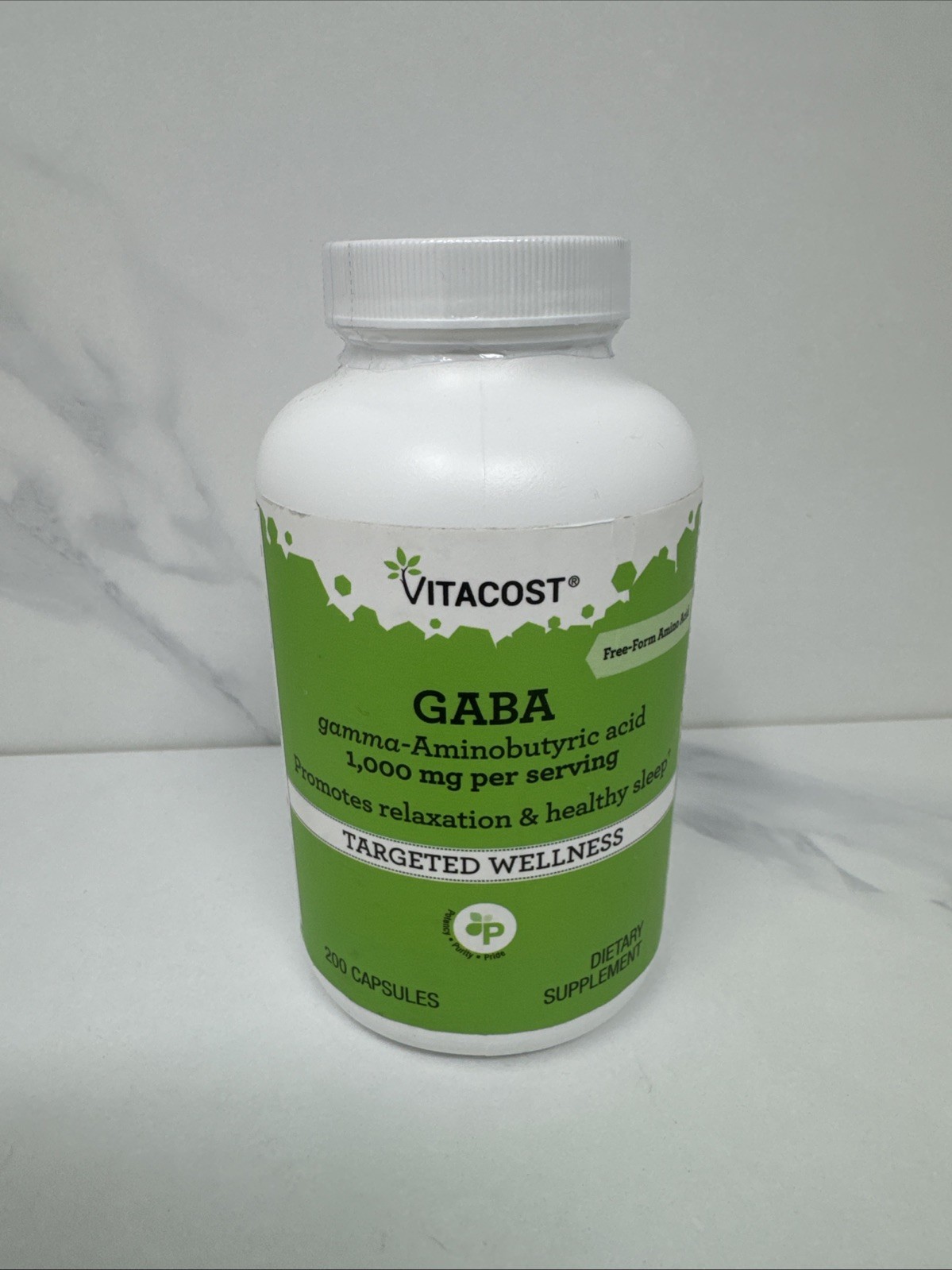 Vitacost GABA Gamma Aminobutyric Acid 1000 mg 200 Capsules Exp 04/2028 Sealed