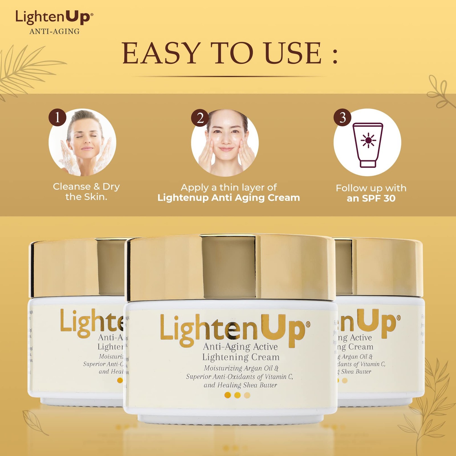 OMIC Lighten-Up Anti-Aging, Skin Brightening Cream – 4.4 fl oz / 100 ml – wit…
