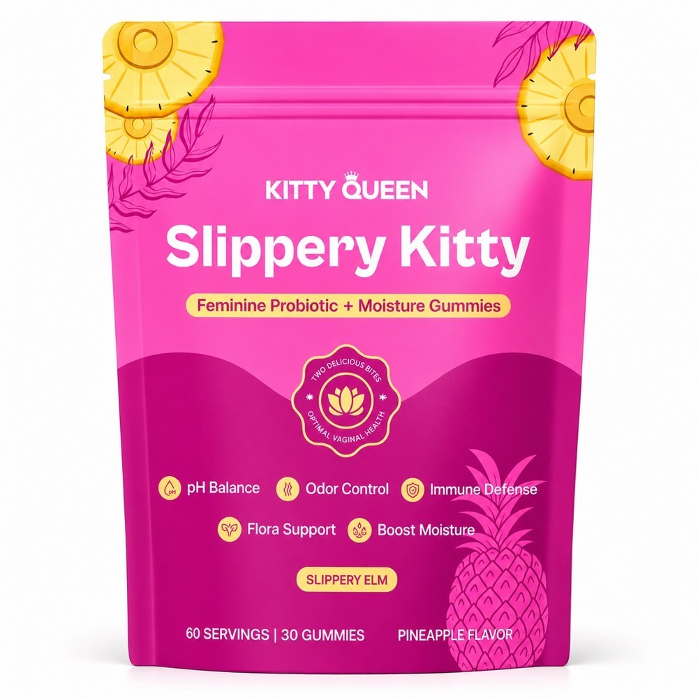 Kitty Queen Feminine Probiotic Gummies for pH Balance & Moisture, Pineapple
