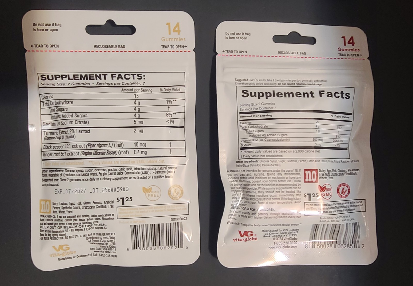 Vita-Globe Super Probiotics, Mushroom, TURMERIC, & B12 Gummy Supplements