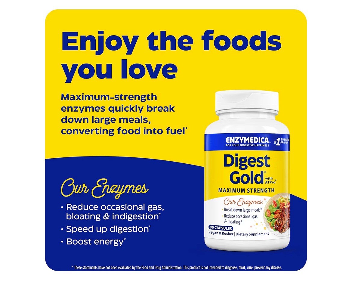 (45 Servings) Enzymedica Digest Gold w/ATPro ($40 Value)