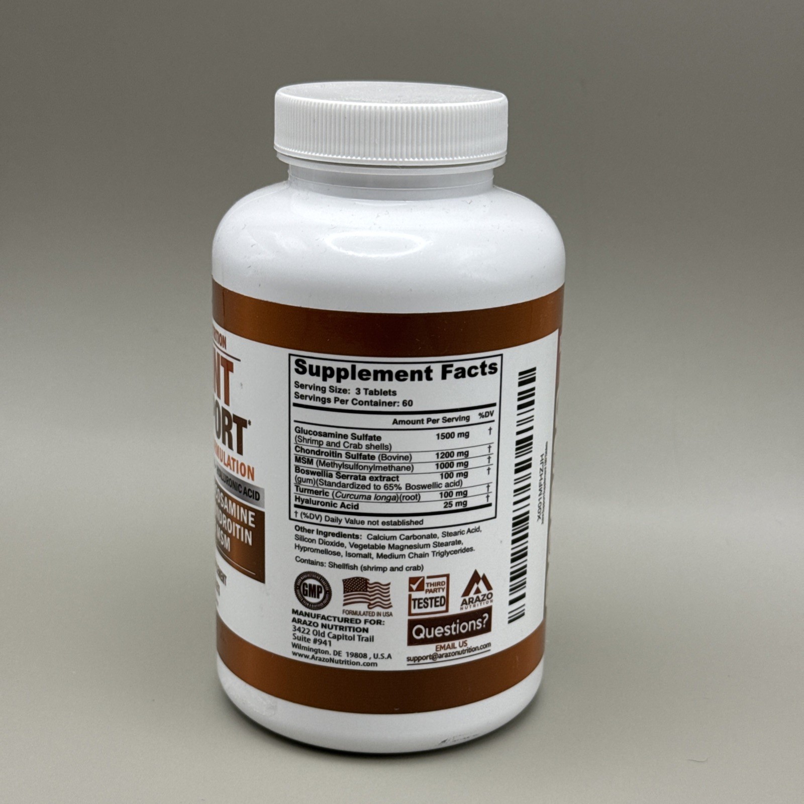 JOINT SUPPORT ARAZO NUTRITION Formula Advanced 180 Tablets