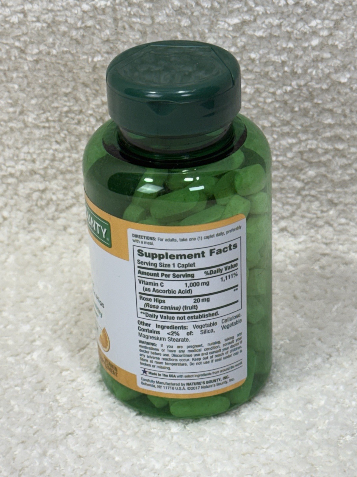 Nature’s Bounty Vitamin C w/Rose Hips 1,000 mg 100 Caps Exp 06/2028