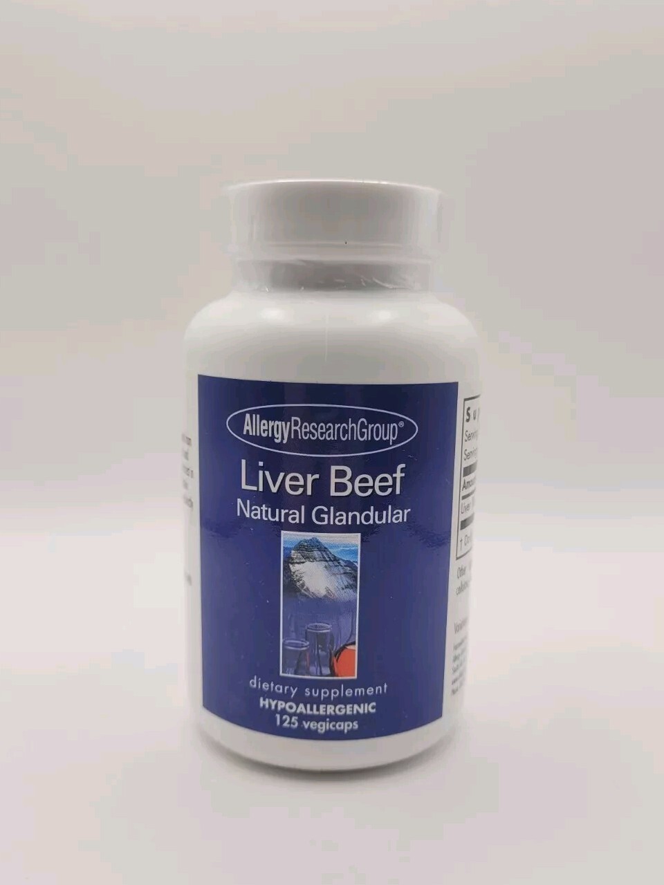 Allergy Research Group Liver Beef Natural Glandular Nutrition 125 Vegicaps New