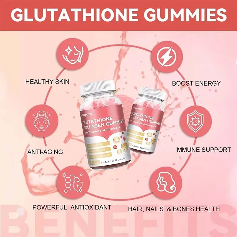 Glutathione Collagen 60pcs,Anti-aging, Brightens Skin Tone, Lightens Dark Spots