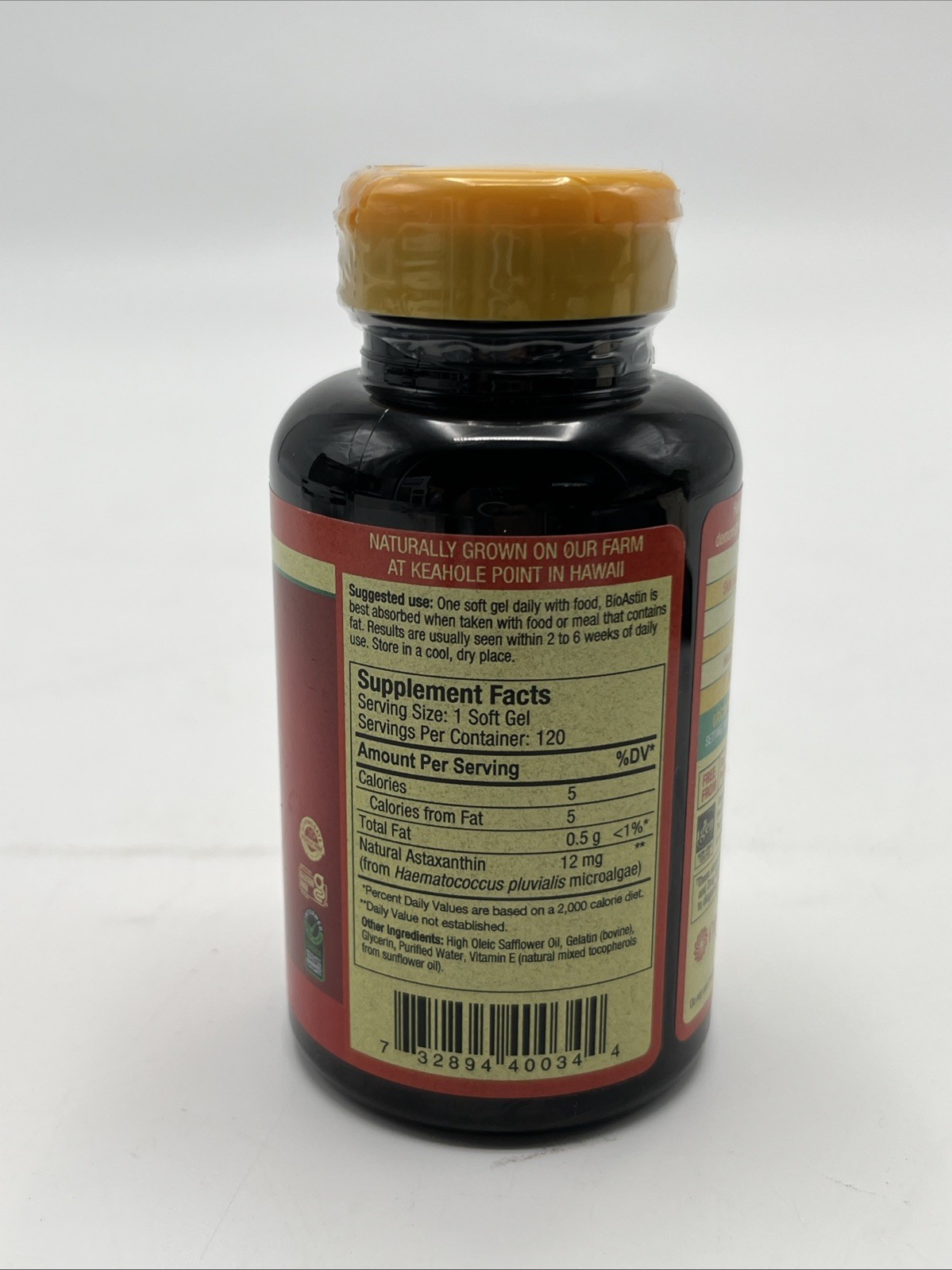 BioAstin Hawaiian Astaxanthin 12 mg Supplement 120 Soft Gels – NEW – 04/2028