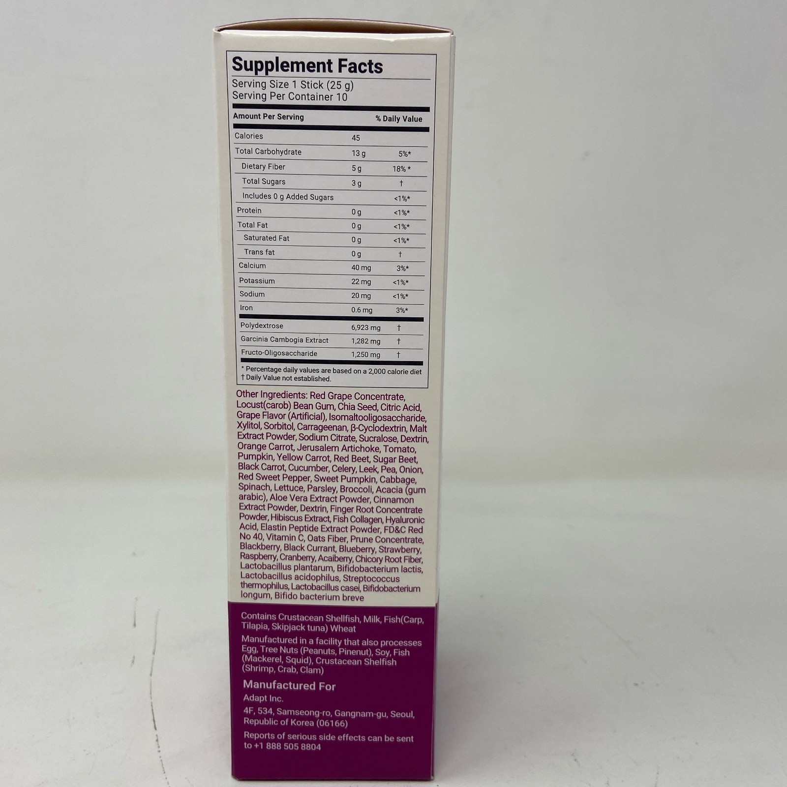FOODOLOGY Coleology Bowel Movement Jelly Purple 25g x 10 Sticks