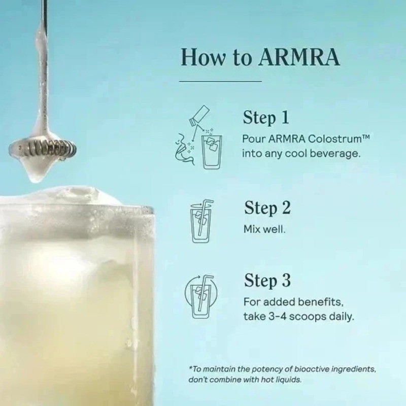 ARMRA Colostrum Powder Unflavored 120 Servings 120g Immune Support – 1-3 Bottles