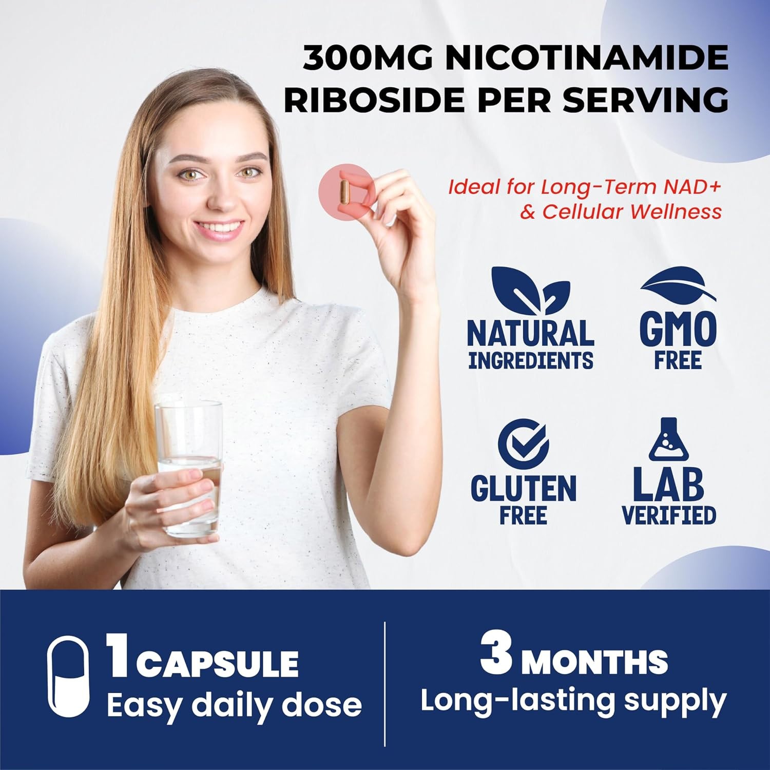 NAD+ Boosting Nicotinamide Riboside Resveratrol Tumeric Quercetin & Milk Thistle