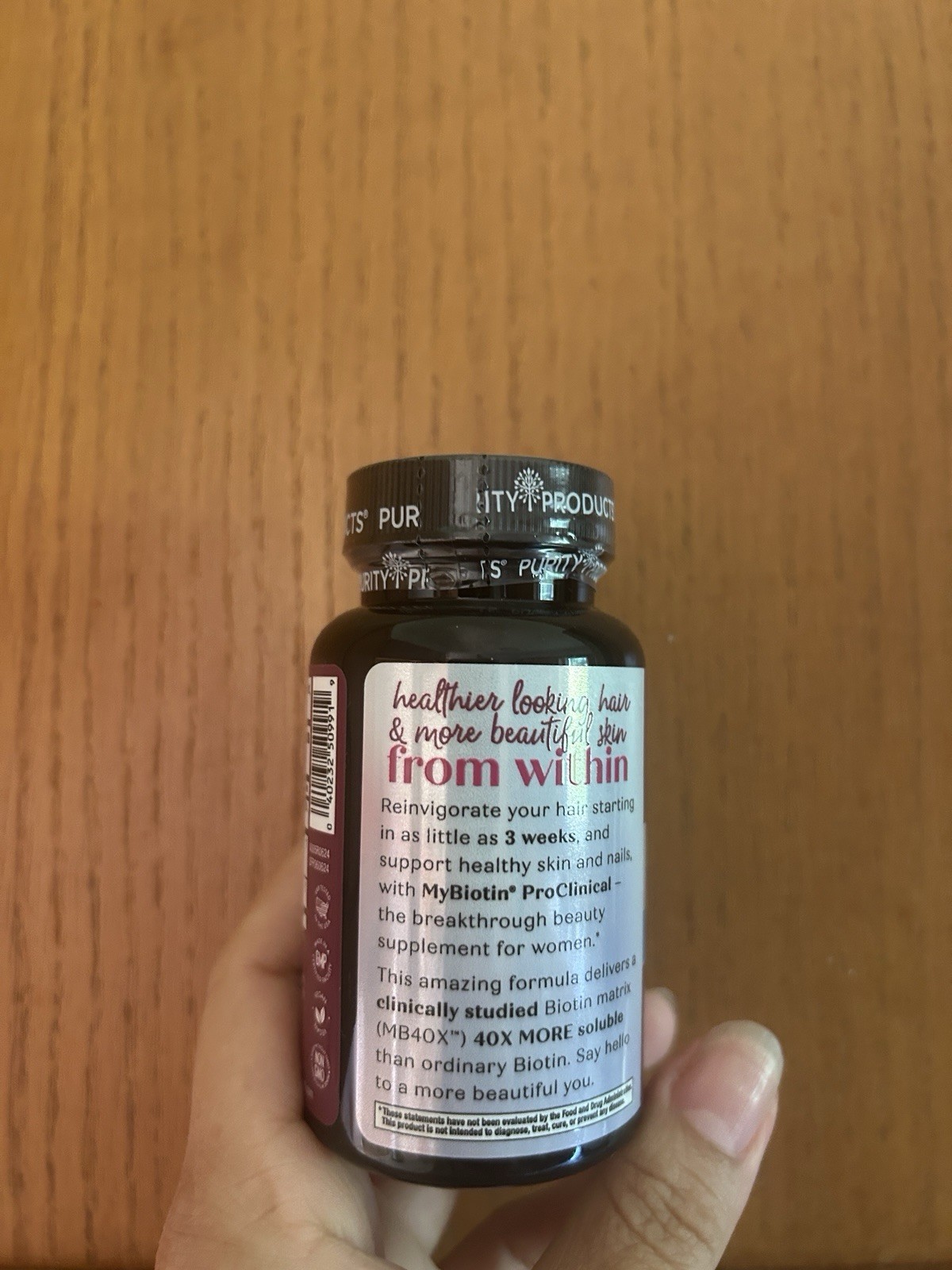 Purity Products My Biotin Pro Clinical 10,000 mcg Hair Skin Nails 30 Vegan