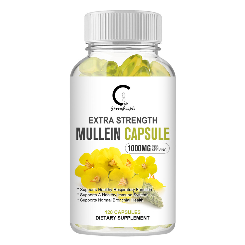 Mullein Leaf Capsules For Lung Cleansing & Detox Herbal Dietary Supplement 120pc