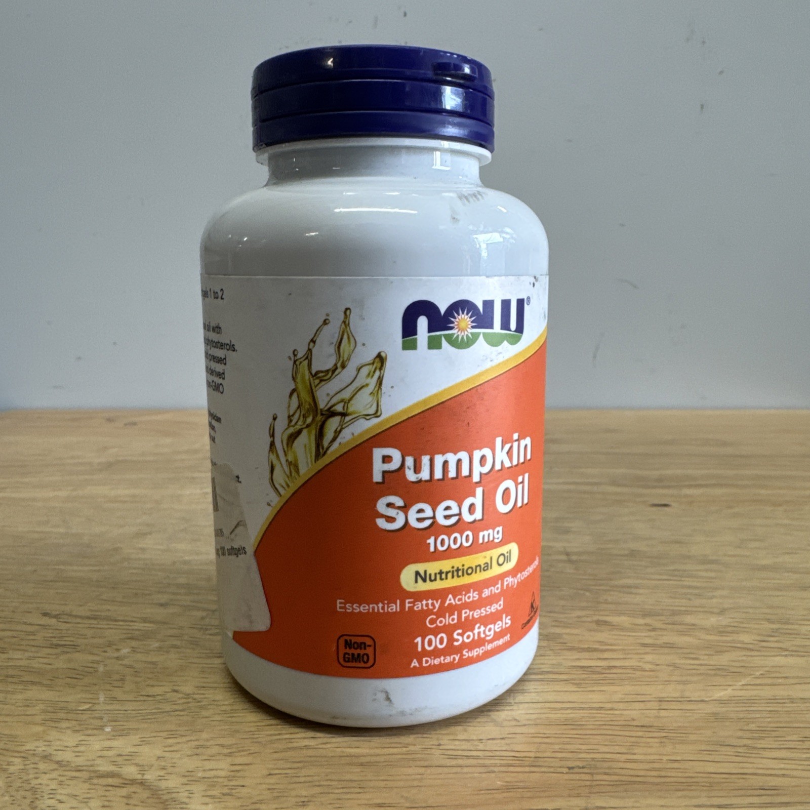 Pumpkin Seed Oil 1000mg Phytosterols 100gels Now Foods 2000mg per 2 Caps