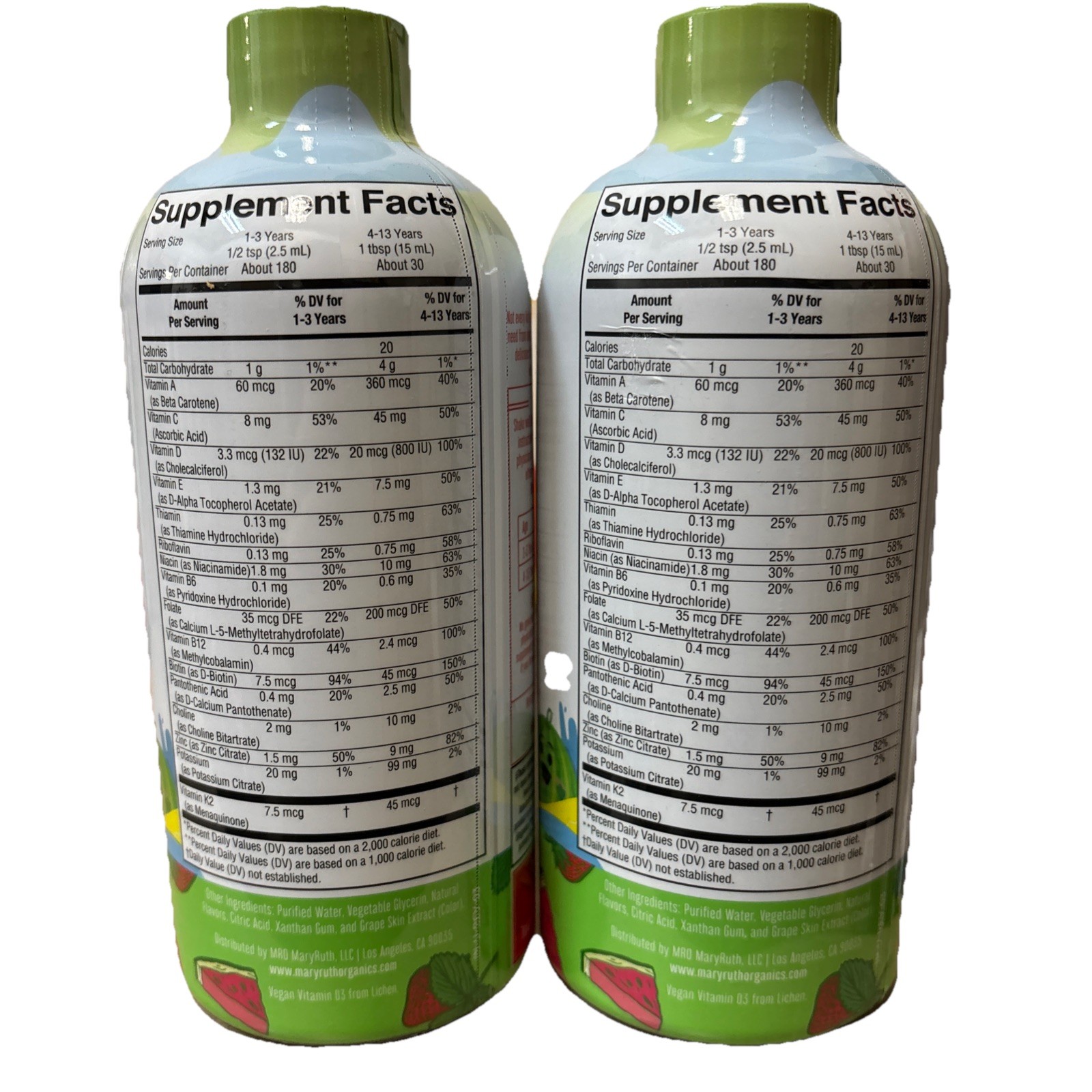 2pk MaryRuth’s Kids Liquid Multivitamin Strawberry Melon Splash 15.22oz EXP 3/27