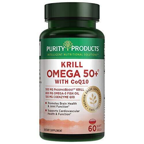 Purity Products Krill Omega 50+ with CoQ10 60 Dietary Softgels Exp: 8/2024