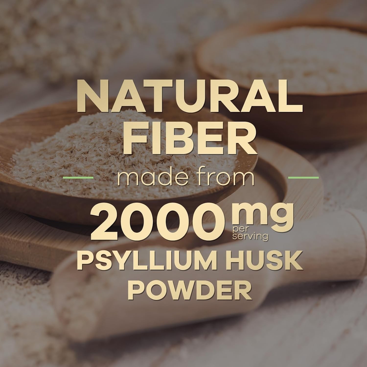 High Absorption Psyllium Husk Fiber Caps 2000 mg, Natural Soluble Fiber Capsules