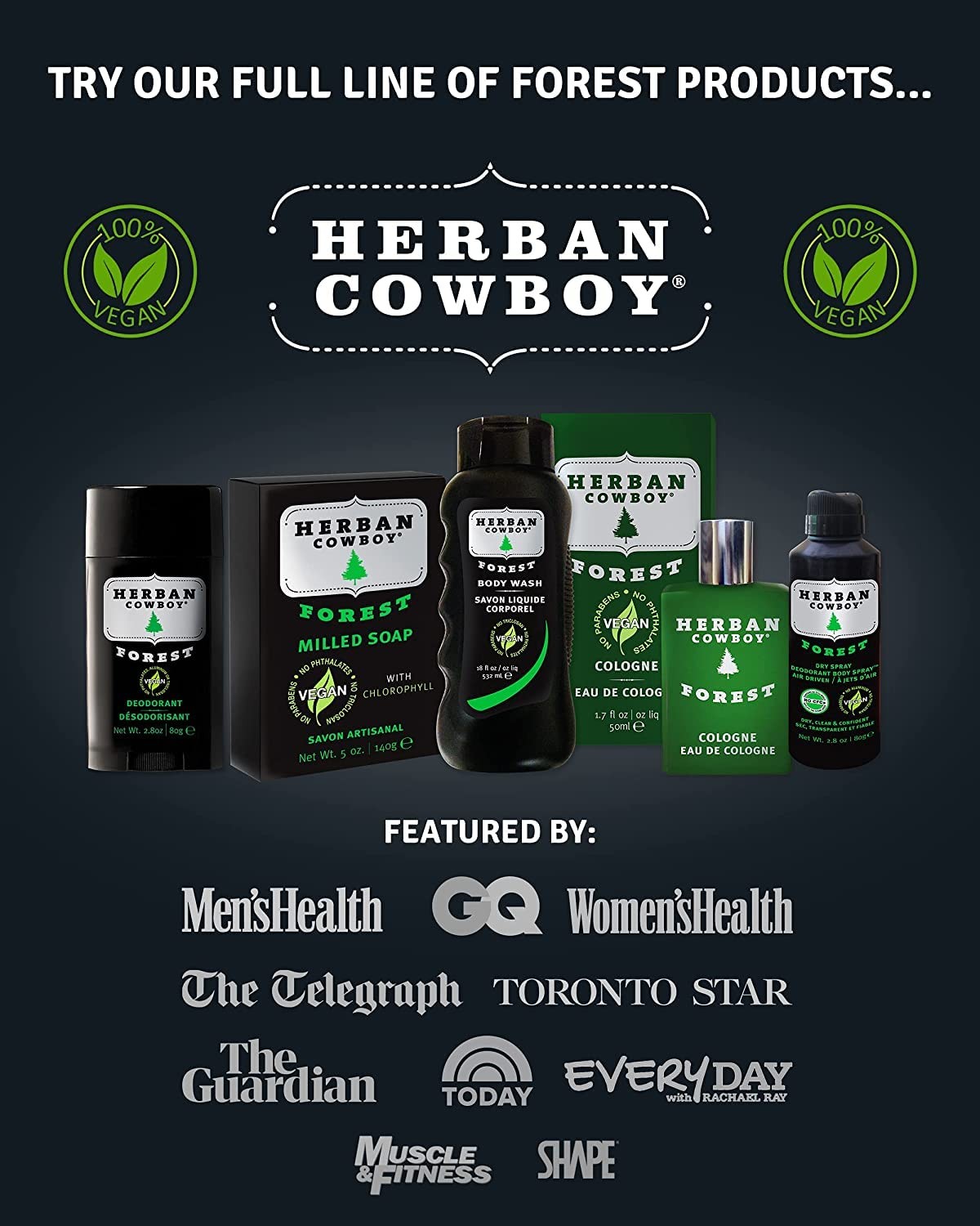 Herban Cowboy Forest Deodorant Maximum Protection 2.8 8.4 Ounce (Pack of 1)