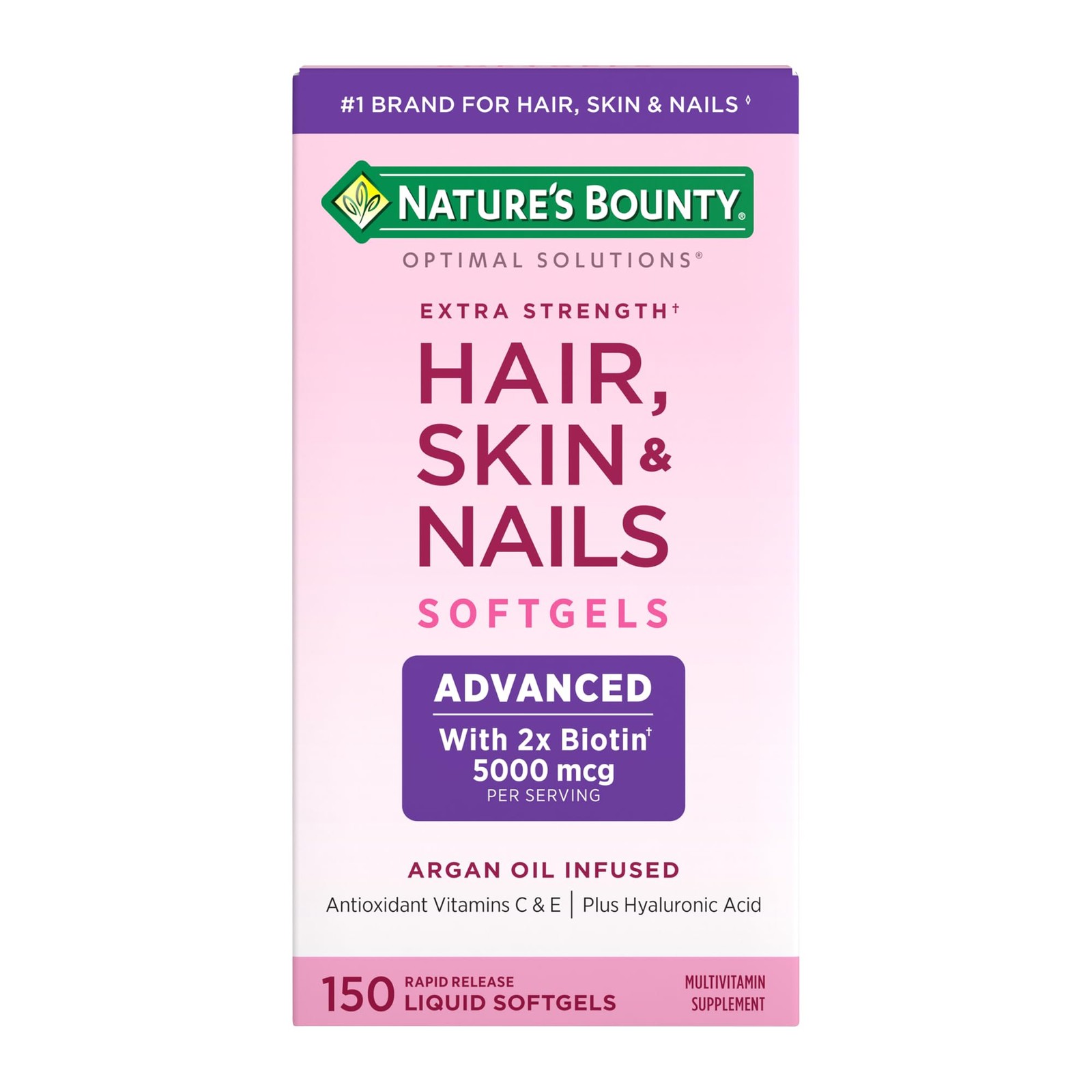 Nature’s Bounty Advanced Hair, Skin & Nails, Argan-Infused 150 Count, N/a