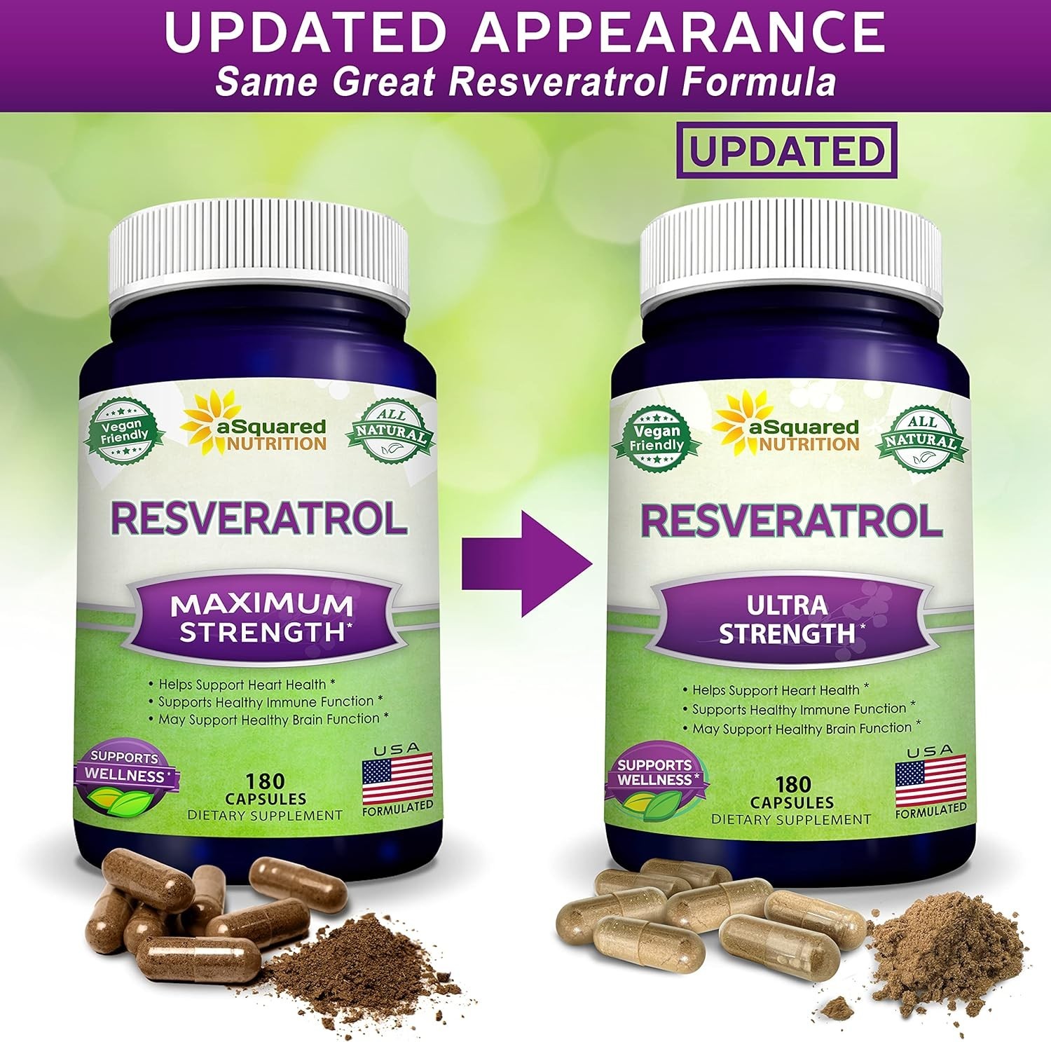 100% Natural Resveratrol – 1000mg Per Serving Max Strength 180 Capsules Antio…