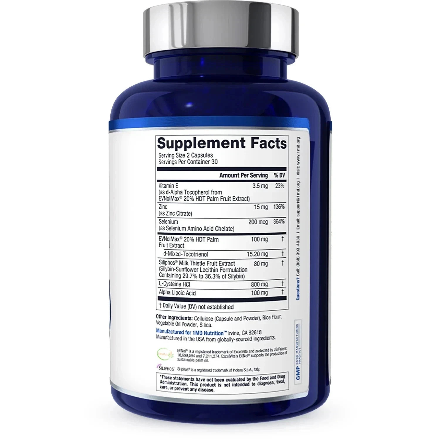 1MD Nutrition LiverMD support healthy liver, 60 Caps, Exp 01/2028 (Pack of 2)