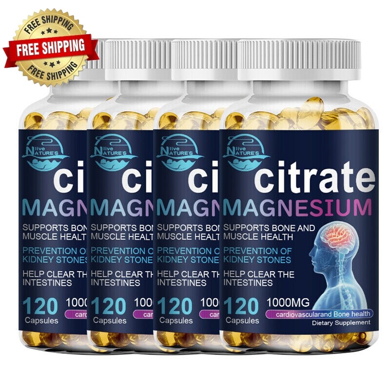 Magnesium Citrate Capsules 1000mg Per Serving – Hight Potency Capsules 120 cap