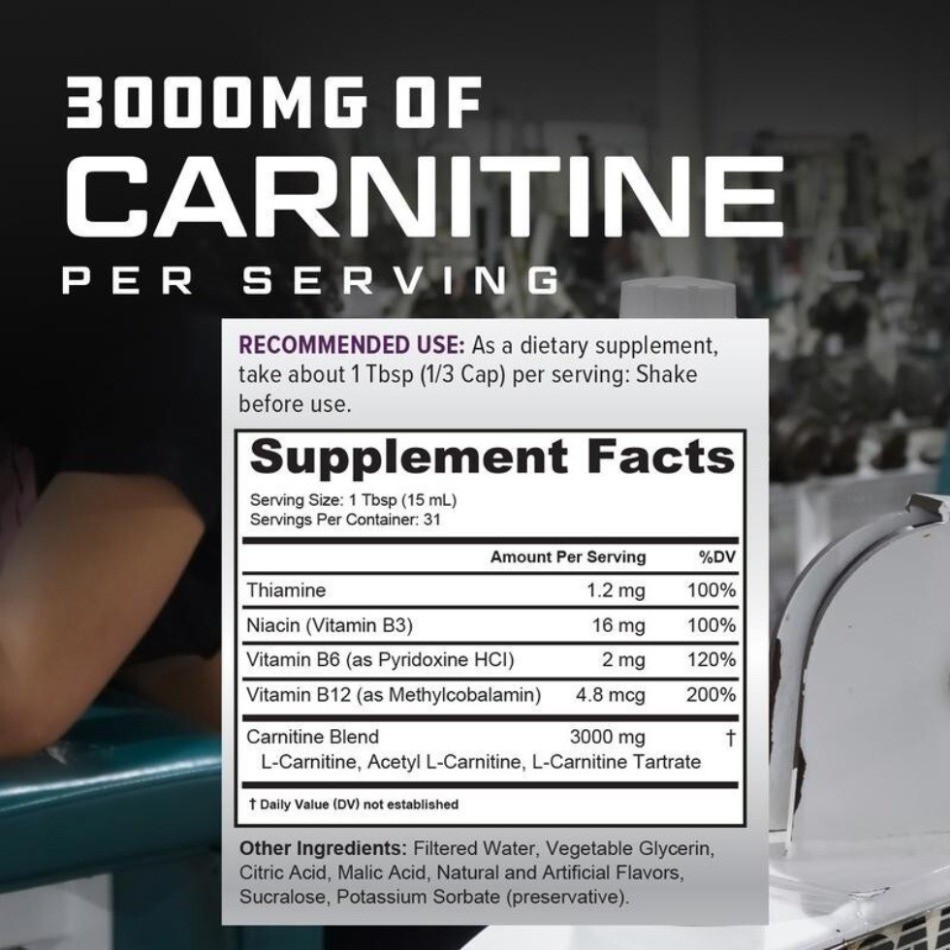 Cutler Nutrition Liquid Carnitine 3000mg Sour Candy 31 Servings various flavors
