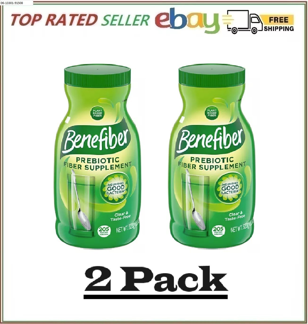 2 Pack – Benefiber Daily Prebiotic Fiber Supplement Powder, Unflavored, 28.9 oz.