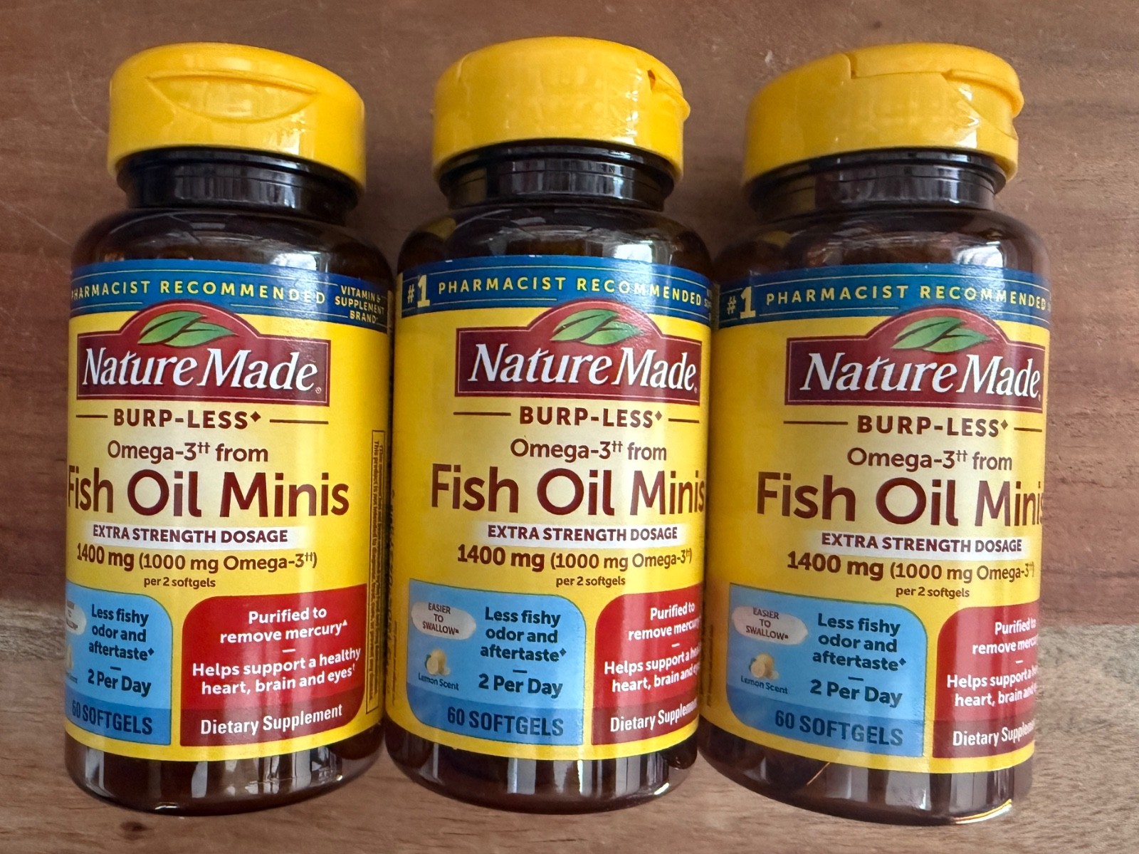 Nature Made Fish Oil Minis 1400mg Extra Strength Softgels 60ct (3 Pack) EXP 2027