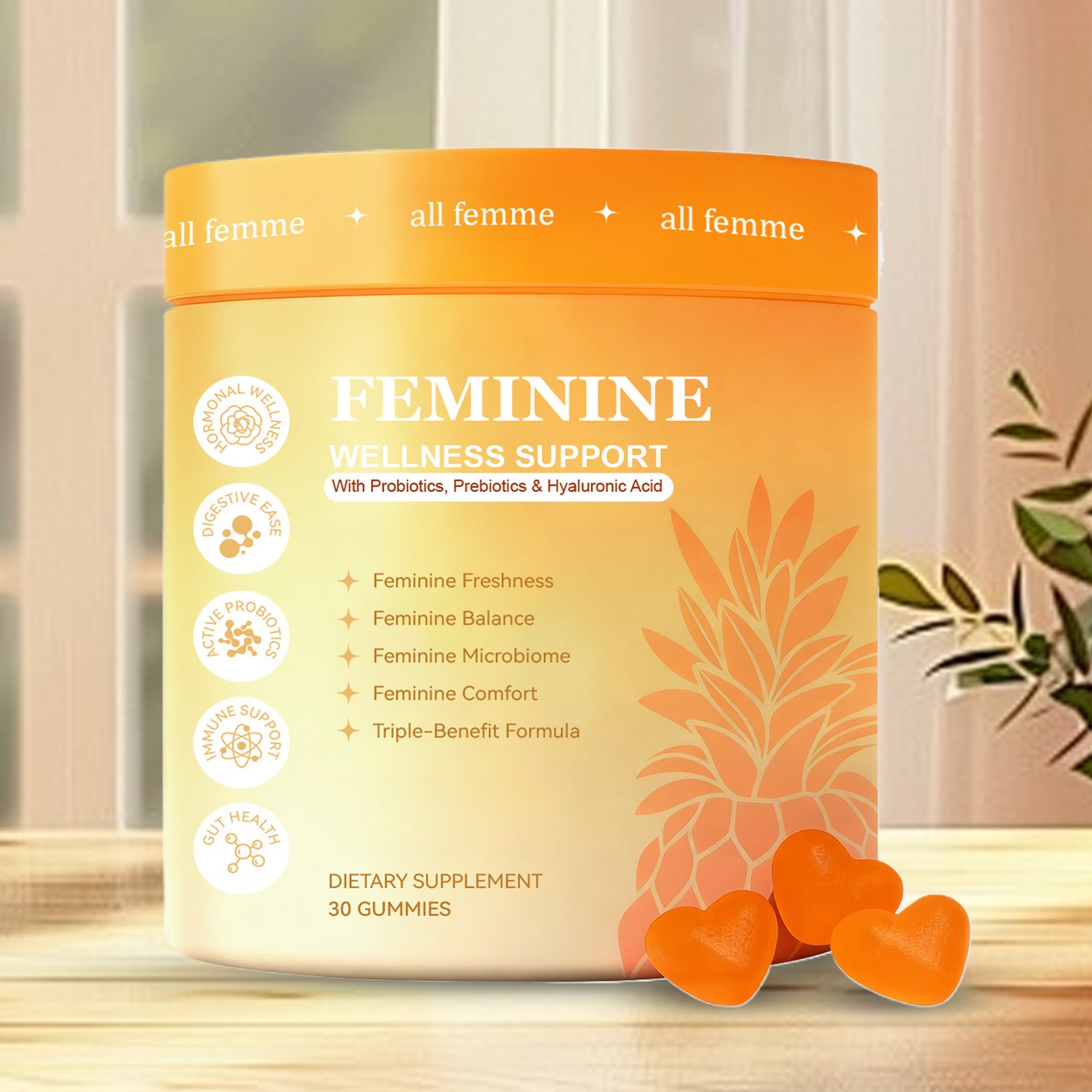 Flora Plus Gummies, Advanced Vaginal Support, Vaginal Health Gummies, Ph Balance